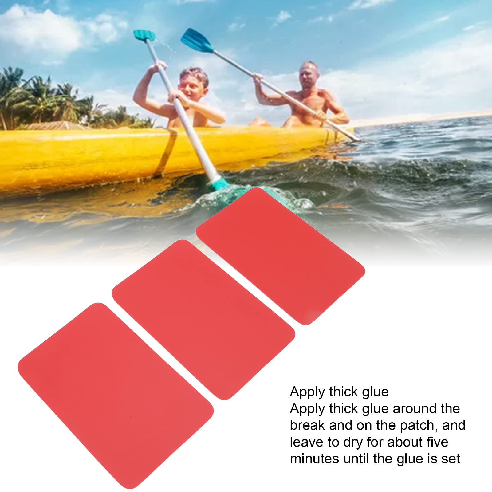 Kit Réparation SUP GOCUODE - Patchs PVC, Colle, Clé à Valve - Pour Kayak, Bateau Gonflable, Planche à Pagaie