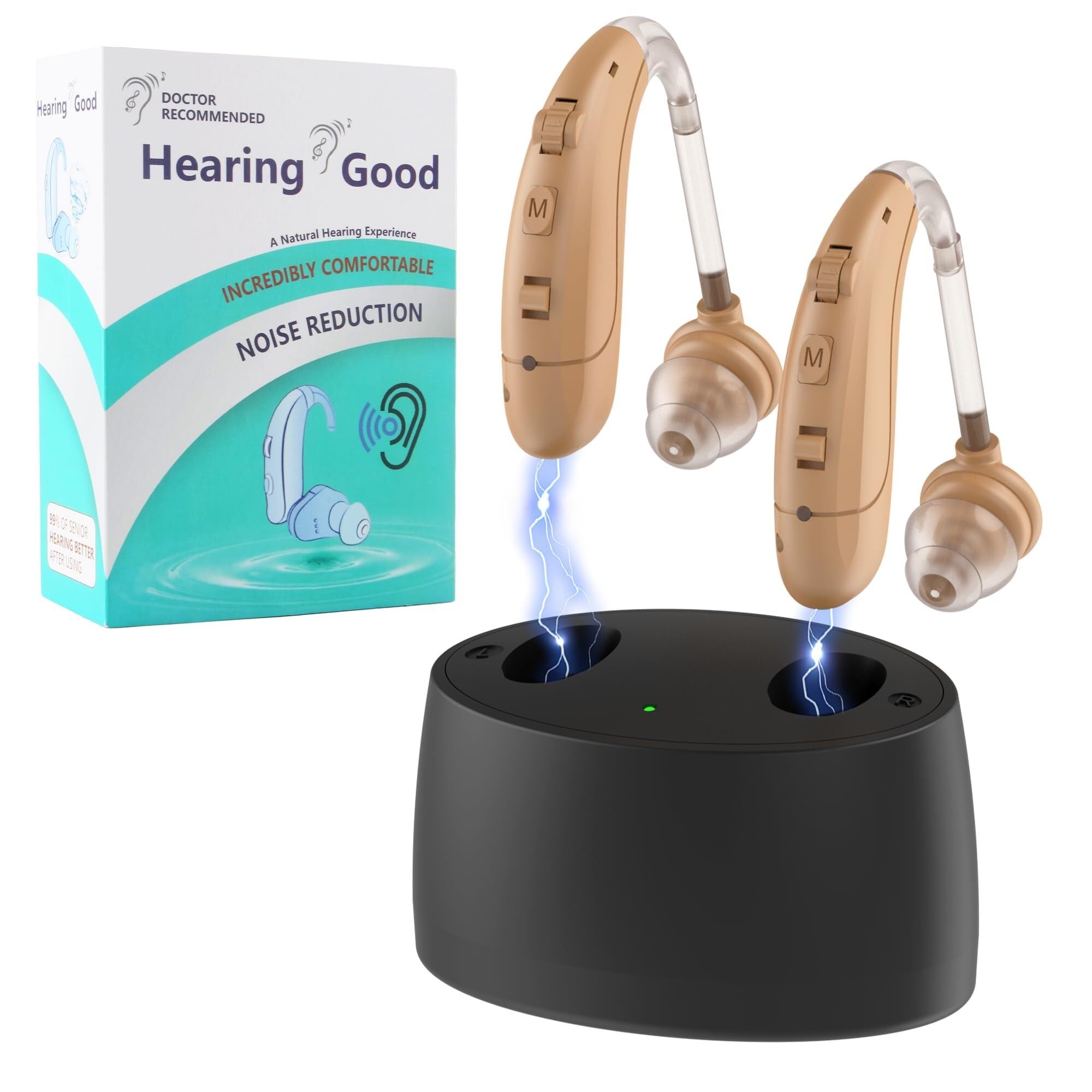 Amplificatore acustico digitale - Adatto agli Anziani, Dattamento Ergonomico Dietro L'orecchio, Amplificazione Rumori, Volume Regolabile, Facile daUsare, Ricarica USB