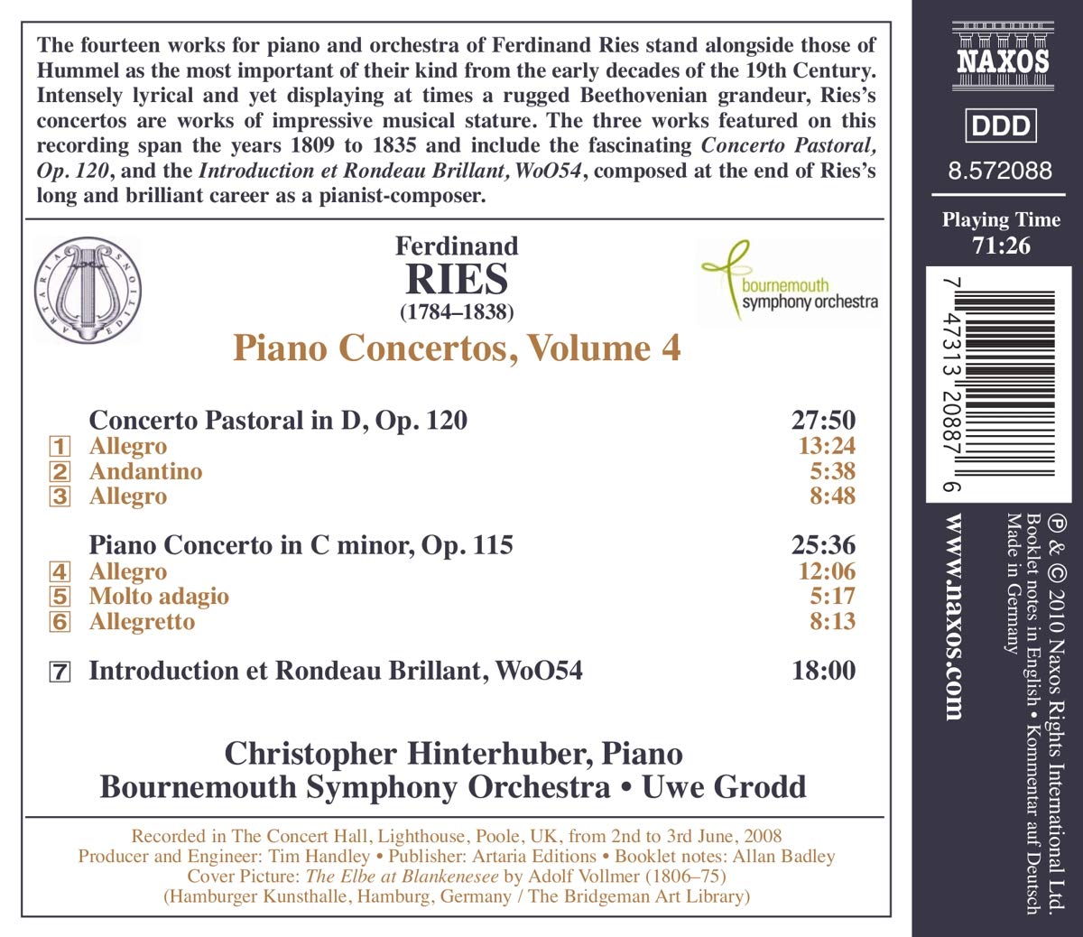 Ferdinand Ries : Concertos pour piano, Volume 4