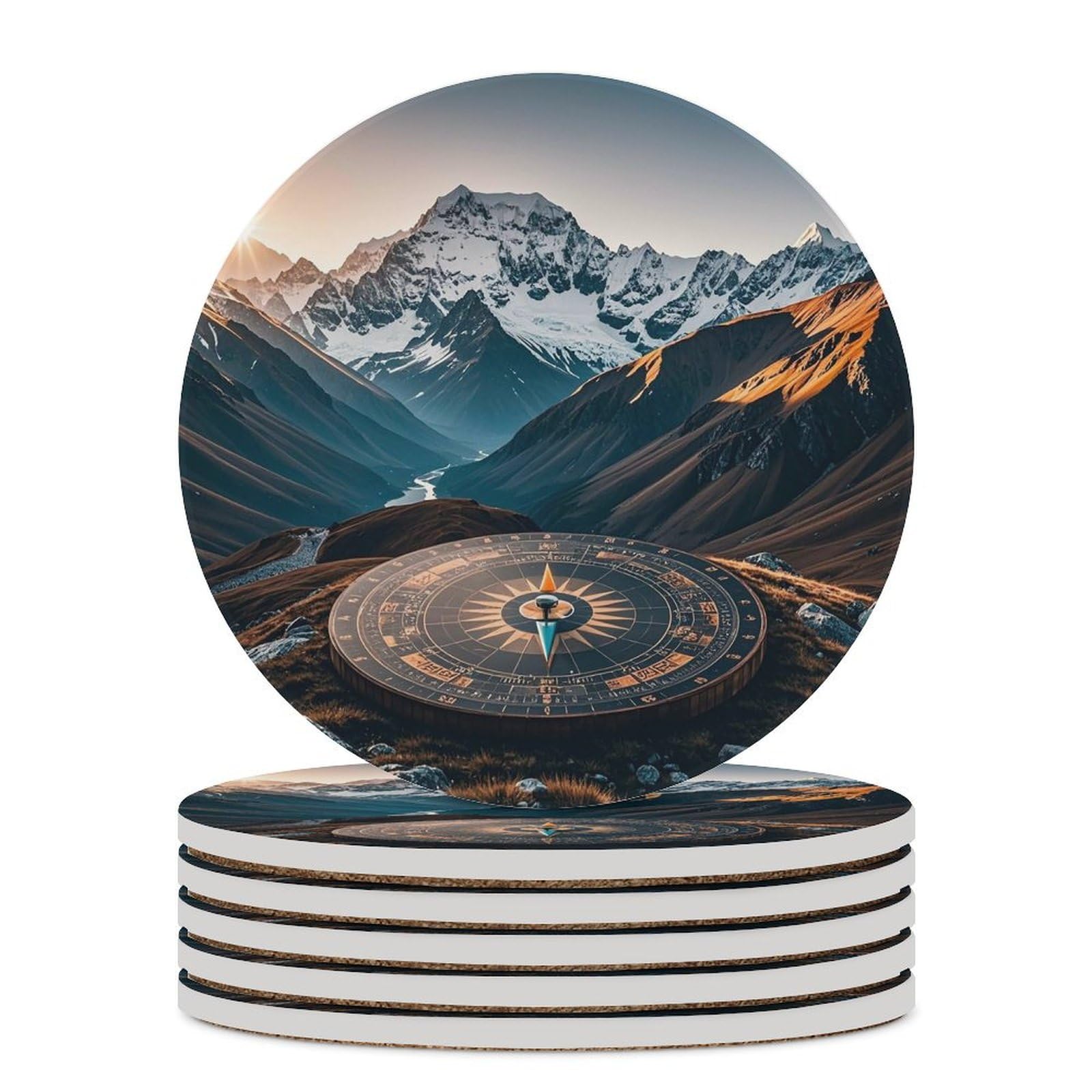 Dessous de verre contre les taches d'eau lot de 6 céramique absorbante