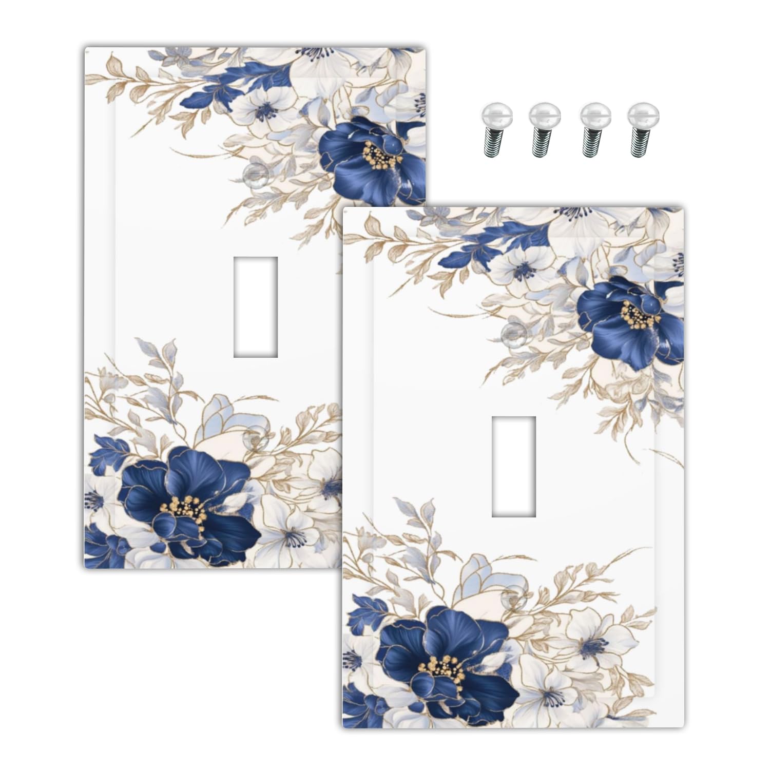 Photo 1 of Lolreai Decorative Light Switch Cover - Vintage Floral, 1-Gang, 2 Pack