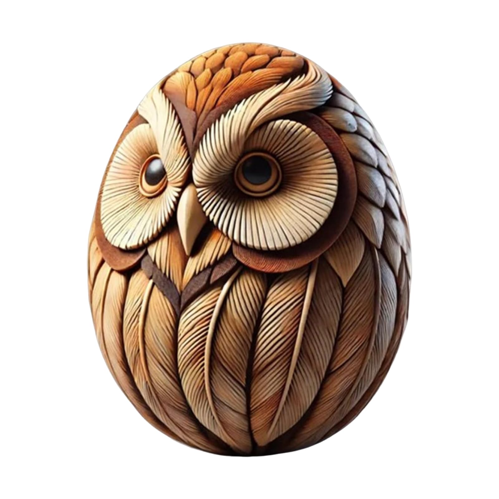 Animal Easter Carving Craft Egg – Hand-Carved Wooden Eggs for Crafts, Home Decor, Easter Basket Fillers, and Holiday Decorations (A)
