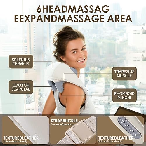 Miniatura 5 de Therapexa - Masajeador de cuello y hombros, masajeador de espalda para aliviar el dolor de tejido profundo, masajeador para dolor de cuello y