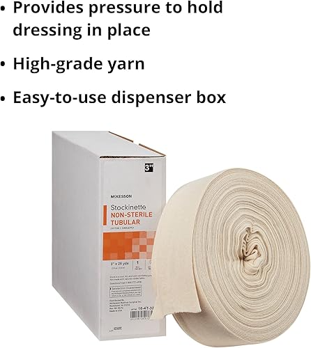 Miniatura 4 de McKesson Stockinette, no estéril, algodón, tubular, 3 in x 25 yardas, 1 unidad, 1 paquete
