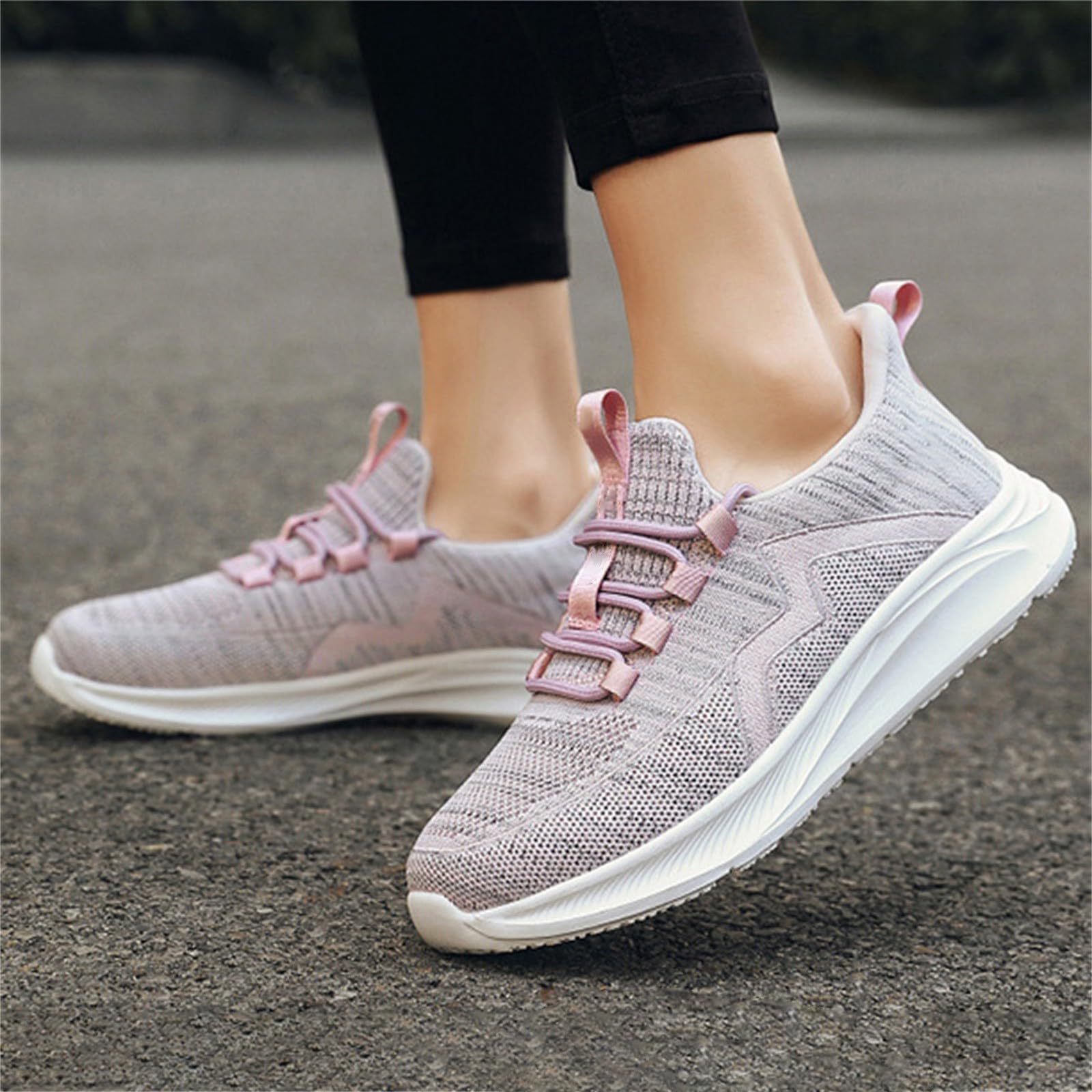 Scarpe da Ginnastica da Donna Eleganti Pianta Larga Sneakers Platform Donna | Calzature Atletica in Cuscino Aria per Passeggiata Invernale Scarpe Ginnastica Concezione Ergonomica Fibra Ecologica