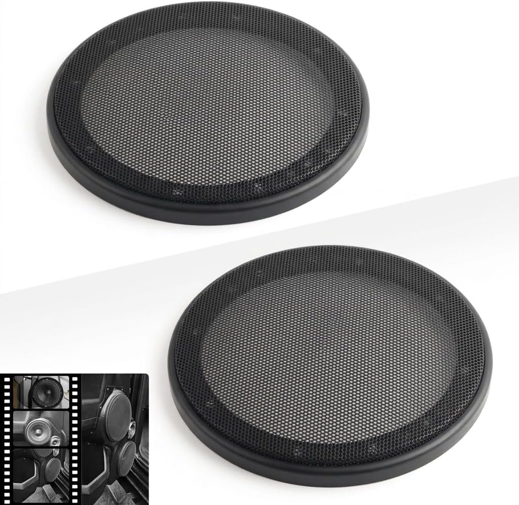 Car 6.5 Speaker Grills, Honeycomb Hole Subwoofer Speakers Grill, Car Subwoofer Grille Speaker Cover Protective Shell for 6.5, for Most Cars, Trucks, SUVs (Black)