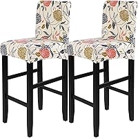 Vista 26 de SearchI - Juego de 4 fundas para taburetes de bar de jacquard, fundas elásticas y lavables para taburetes de bar, fundas para sillas de altura