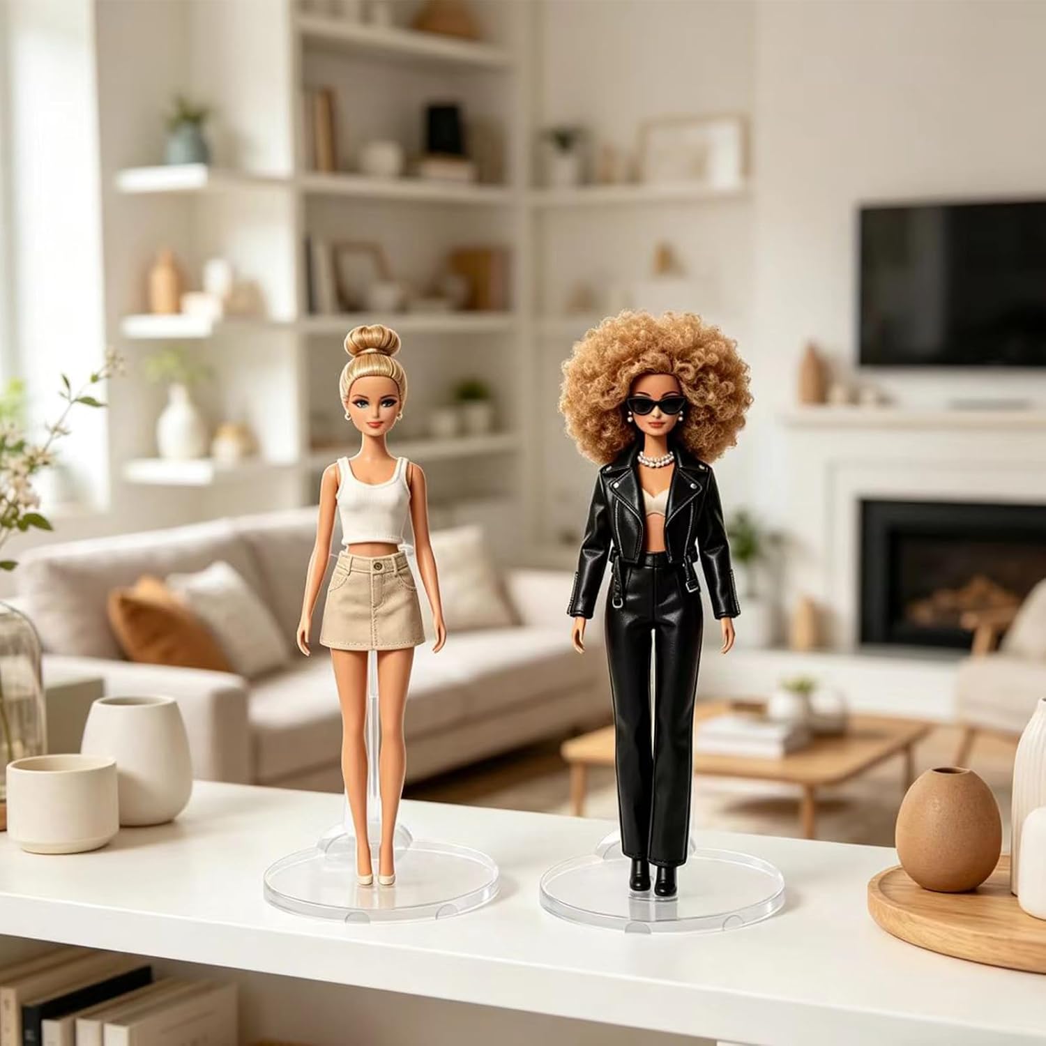 30 Pcs Adjustable Doll Stand Display Holder for 9-11 Inch Dolls | Plastic Doll Display Holders, Transparent Support Stand for Dolls Accessories, Action Figures & Monsters