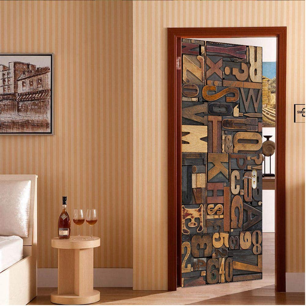 TILUB Adesivi Per Porte Interne 3D 77X200Cm Elegante Vaso Bianco Adesivo Murale Decorazione Domestica Murale Adesivo D'Arte Camera Da Letto Soggiorno Poster Autoadesivi Rimovibile
