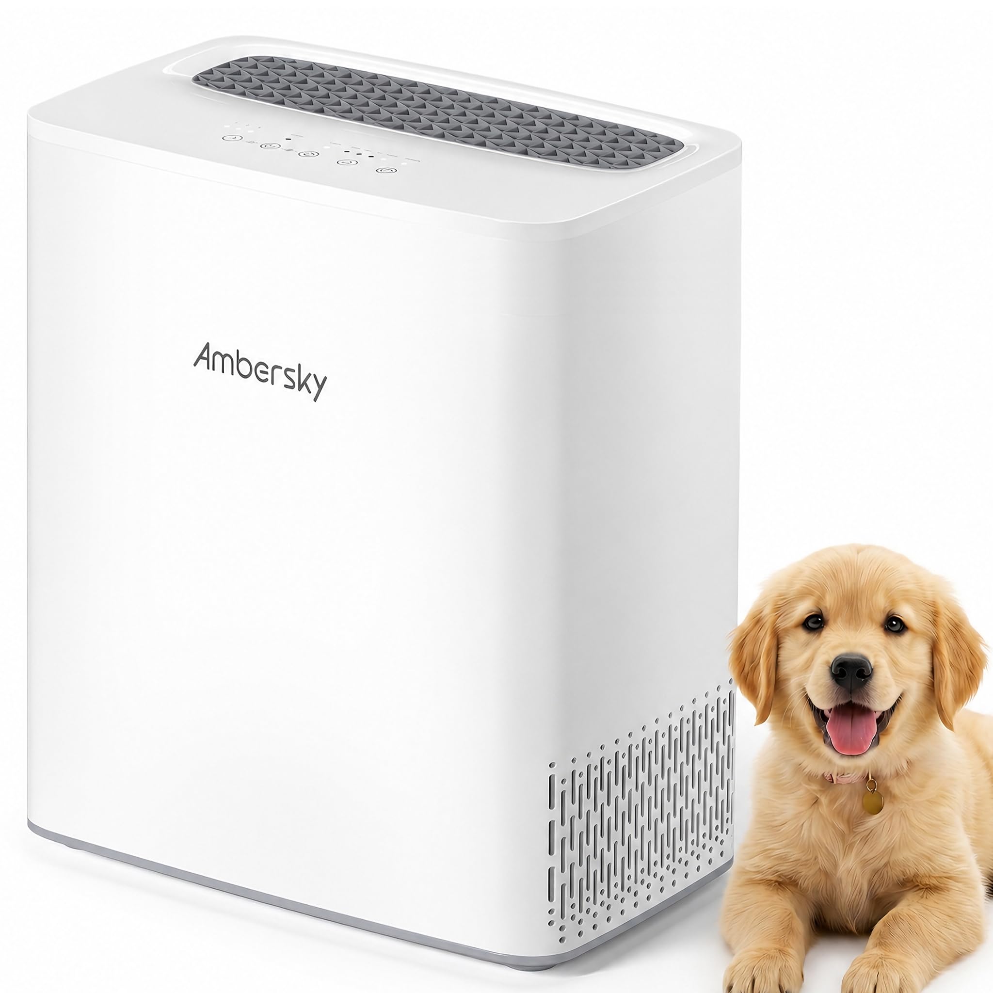 Ambersky Air Purifier for Home, True HEPA Air Cleaner Cover Up to 2000sq.ft with Real-Time Air Quality Sensor, Auto Mode, 23dB Sleep Mode, Pet Hair Dander Odor Smoke Dust Filter for Large Room