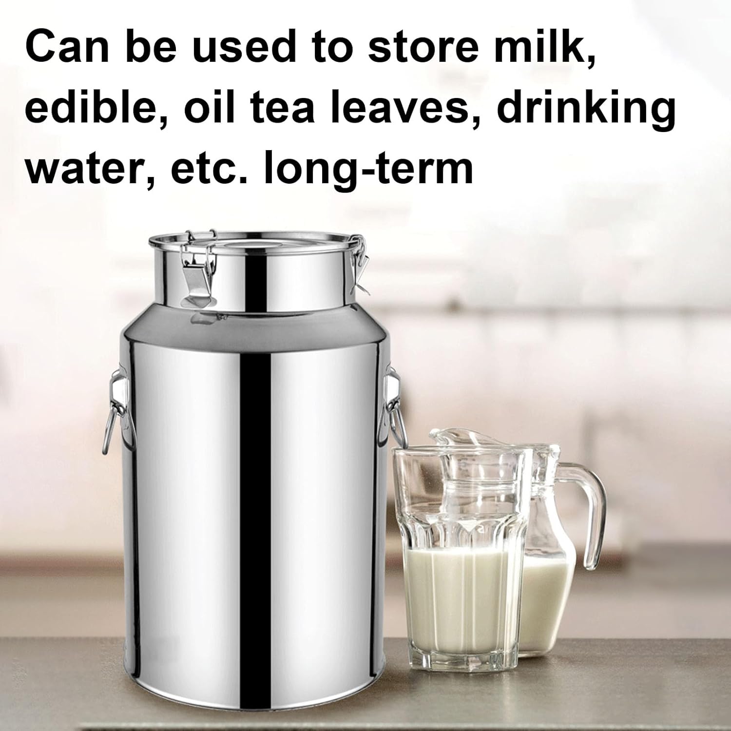 Heavy Duty Stainless Steel Milk Bucket with Sealed Lid - Durable Liquid Storage Pail for Milk Fermentation & Transport - Available in 5L, 9L, 14L, 18L Sizes