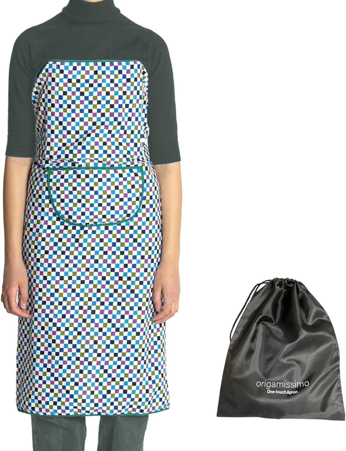 origamissimo Strapless Apron – No Shoulder Strain ONE TOUCH APRON PRO with Pocket - Japan Brand
