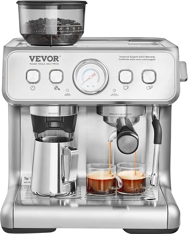 VEVOR Espresso Machine Built-in Grinder