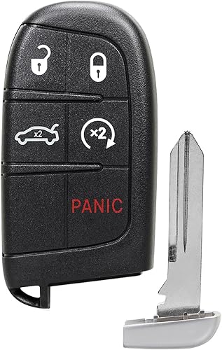 Llavero remoto para automóvil ID46 Chip 433Mhz compatible con Chrysler 300 2019 2020 2021, Chrysler 200 2015 2016 2017, Dodge Charger Challenger