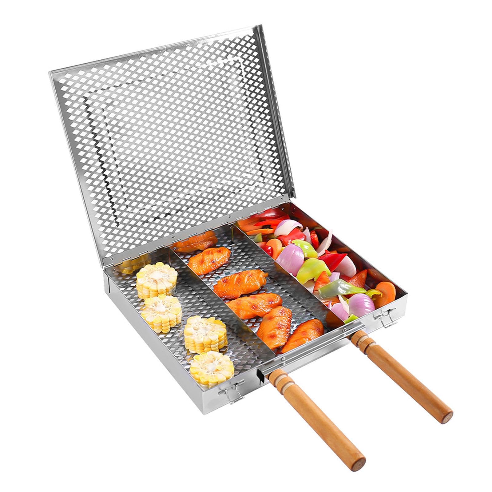 Barbecue per pesce, barbecue, cestello per barbecue, accessorio leggero in acciaio inox, griglia per barbecue e feste in campeggio