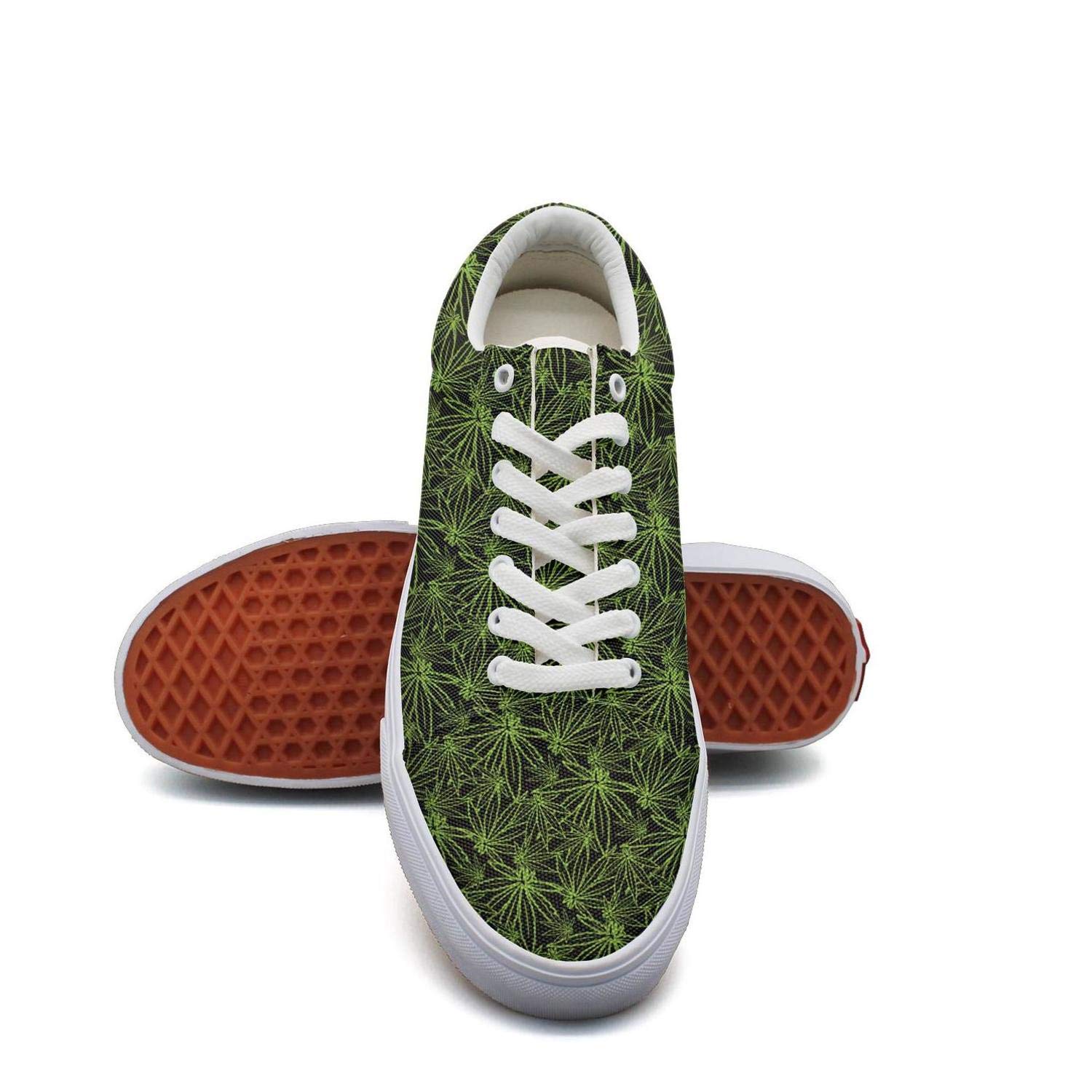 LadyGreen Best Cannabis Canvas Shoes Low-Cut Straps Classic Sneakers Suitable for Walking