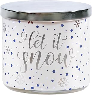 Christmas Candles, Winter Snowflakes Candle, Winter Pine Scented Candle, Large 3 Wicks, 14 oz Christmas Scented Candles