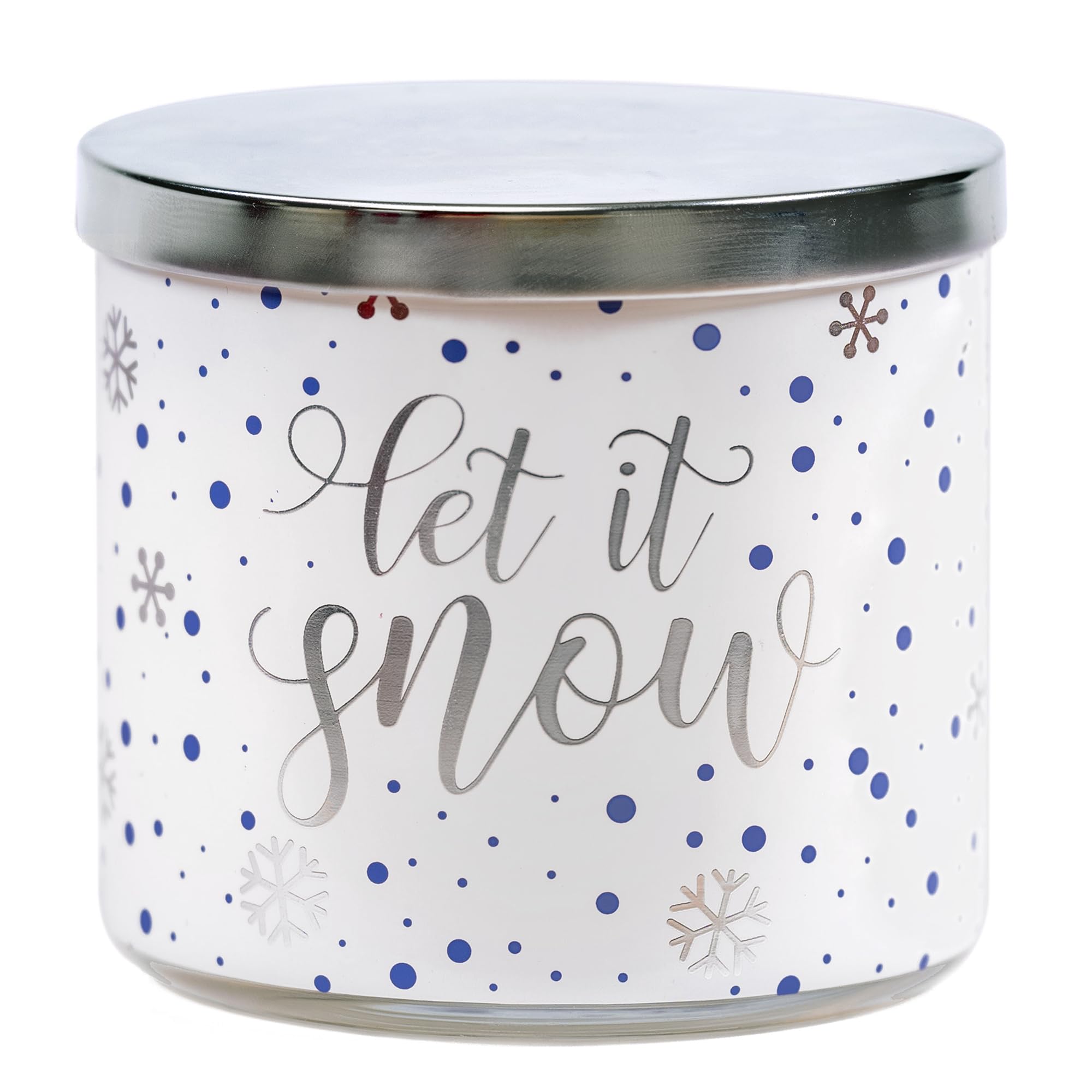 Snowflakes Candle, Let it Snow Winter Scented Candle, Large 3 Wicks, 14 oz Snowflakes