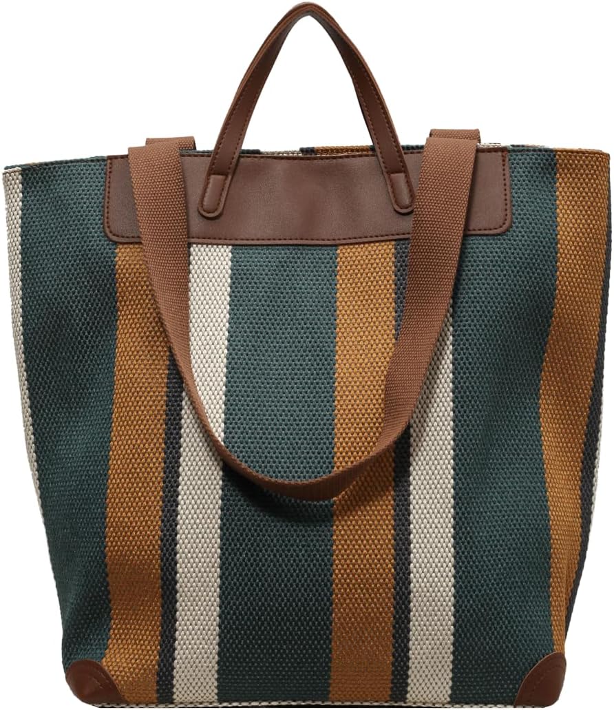 Bolso grande de trabajo para mujer, compartimento para ordenador portátil, bolso de hombro de lona para oficina y uso diario, bolso de mano con almacenamiento espacioso