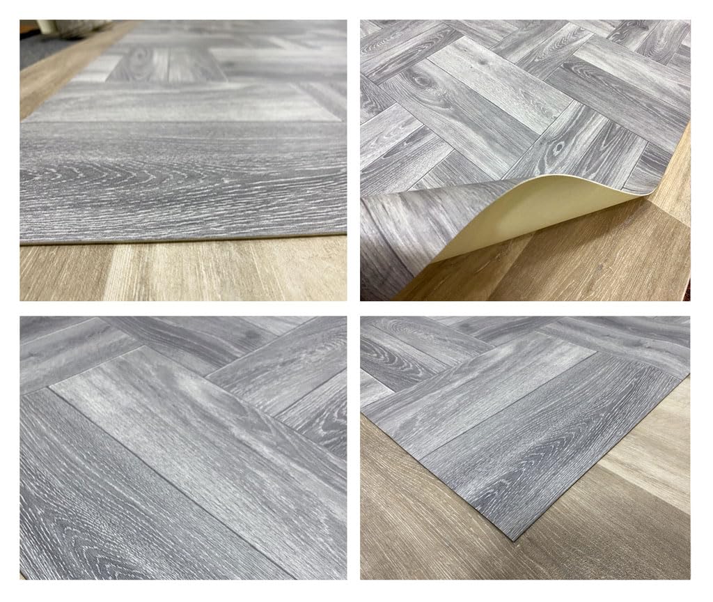 TADI & IMPERIO Alfombra de Vinilo, Efecto Madera Trenzada - Elegancia y Durabilidad para Decoración de Interiores y fácil Limpieza.