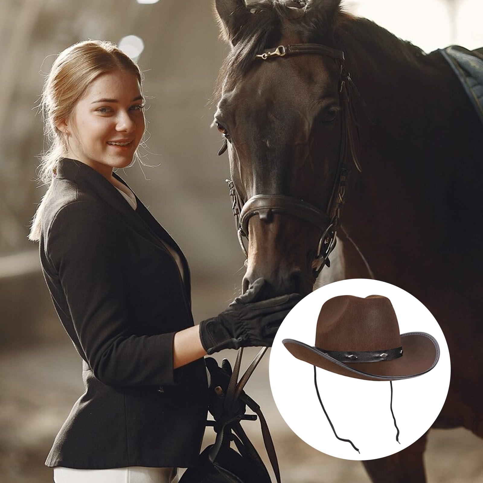 Comforso 2 Sztuki, Teksański Kapelusz Kowbojski dla Dorosłych, Fantazyjne Akcesoria Imprezowe, Czapka Outdoorowa, Dziki Zachód, Wiejski Zachodni Farmer, Western