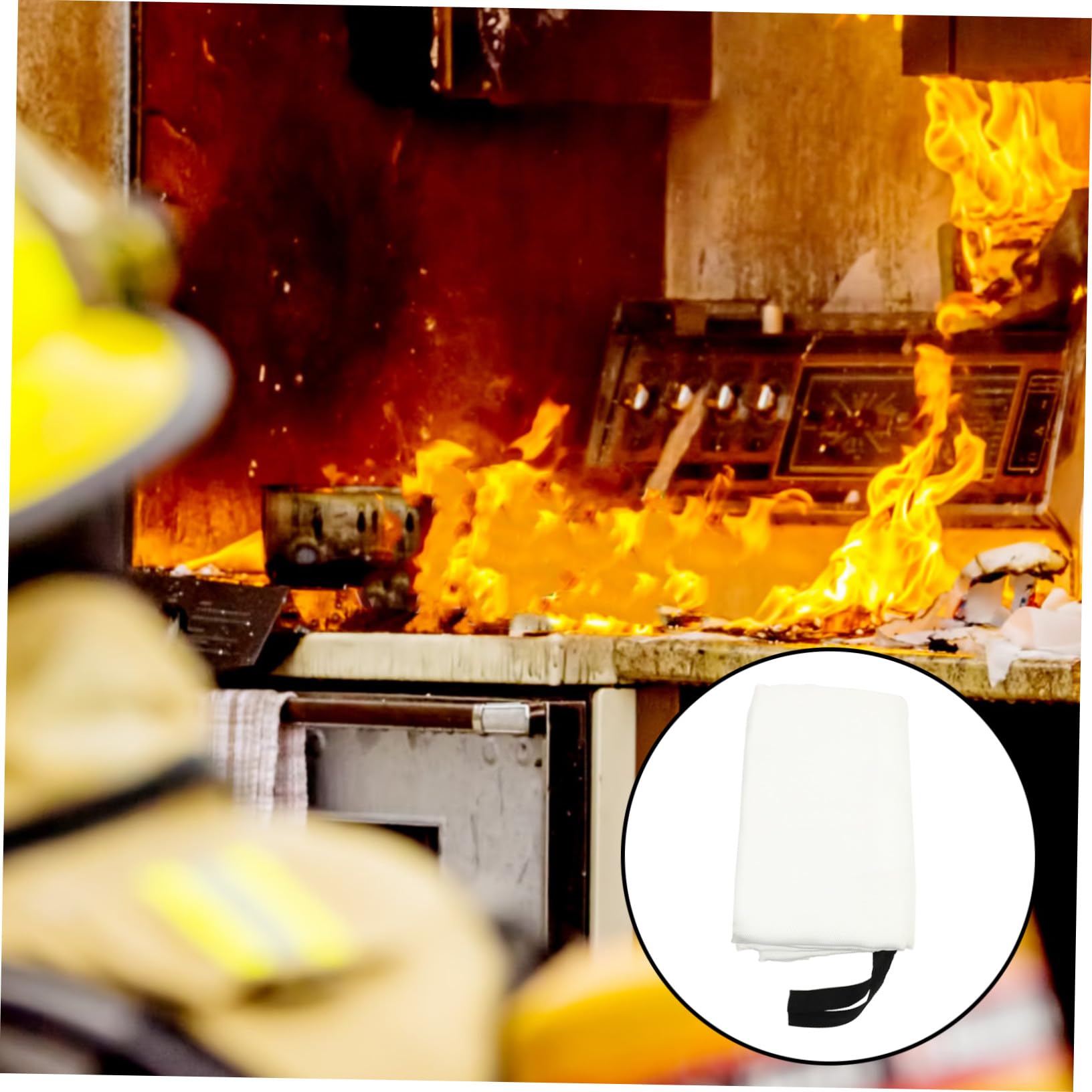 Manta Ignífuga Profesional de Fibra de Correa Reforzada y Escudo Térmico para Camping y Coche, Manta contra Incendios de Emergencia Segura y Práctica