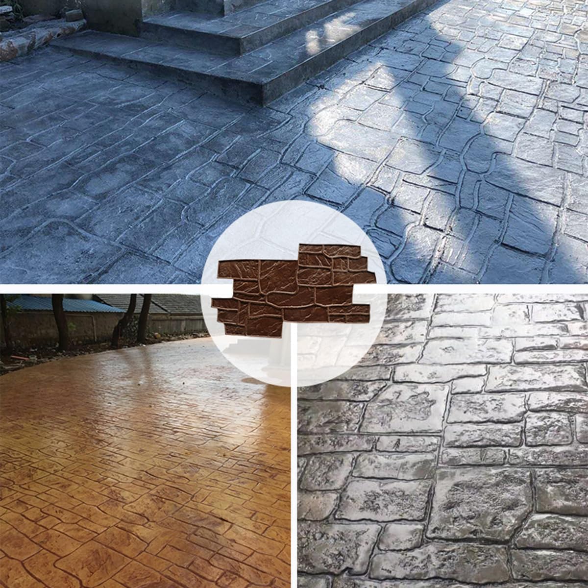 TIST Natural Stone Texture Concrete Texture Pad, DIY Seamless Polyurethane Cement Stamping Mold, Concrete Cover Layer, and Stone Pattern Project