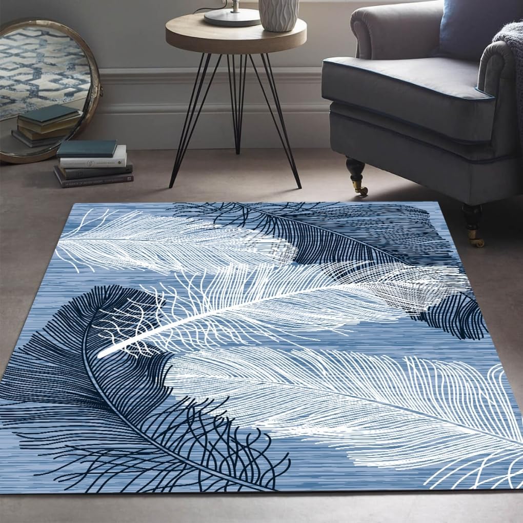 Brown Modern Washable 4x6 Area Rug for Living Room Bedroom Diningroom Home Office Nursery Room Large Soft Carpet Ultra Art Deco Hallway Kitchen Laundry Room Bathroom Non Slip Rugs