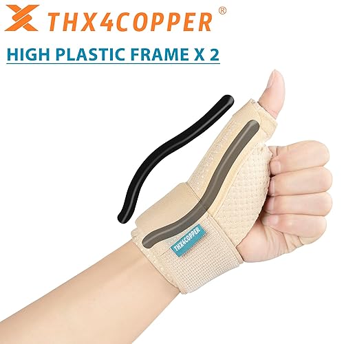 Miniatura 4 de THX4COPPER Férula estabilizadora de pulgar y muñeca para el pulgar de mora, alivio del dolor de pulgar para artritis, esguince, tendinitis, túnel