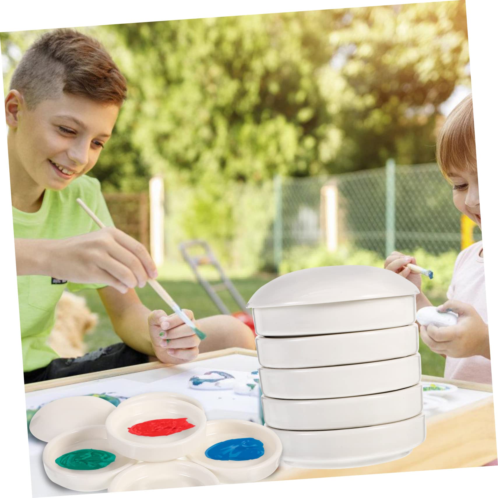 LALAFINA 1ensemble Palette De Mélange Céramique Couches pour Peinture Aquarelle Accessoire Pratique pour Artistes Et Étudiants