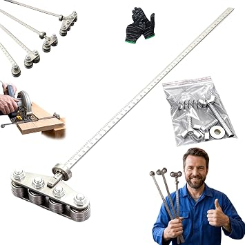 Stainless Steel Guide Ruler for Circular Saw, 2026 New Circular Saw Track Guide Rail, Precision Cutting, Durable, Universal Adjustable Design, for Circular Saw & Hand SawC