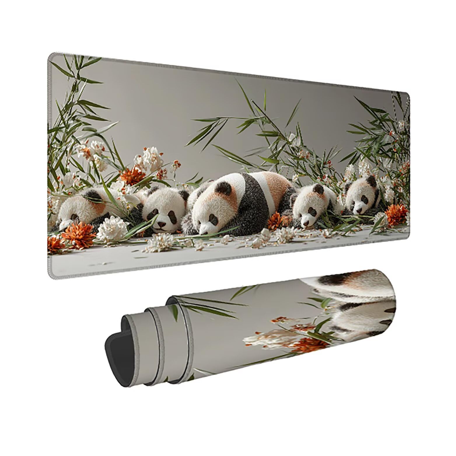 Podkładka pod mysz do gier XXL Panda Anime, podkładka pod mysz XXL 1600 x 800 x 3 mm, podkładka pod mysz matowa, bardzo duża z tkaniny, antypoślizgowa podstawa, dla graczy, osobista -43005