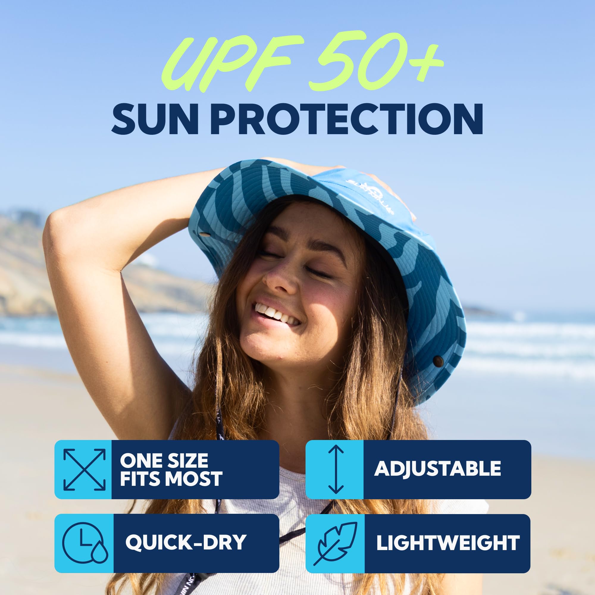 Sombrero de pescador para hombres y mujeres, refrescante con correa ajustable, ala ancha, protección UPF UV 50+, plegable para exteriores, Palm Trees, Talla única 2
