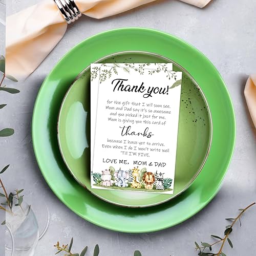 Miniatura 5 de Chuangdi 50 juegos de tarjetas de agradecimiento para baby shower con sobres y calcomanías, 50 tarjetas de agradecimiento para baby shower, tarjetas