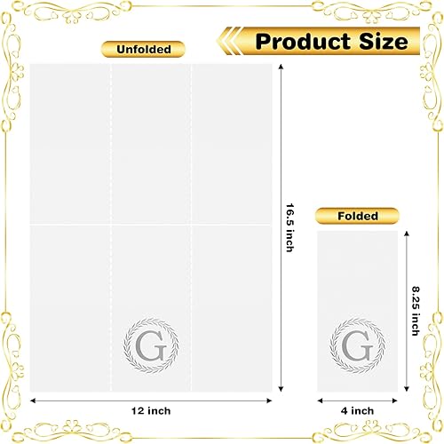 Vista 44 de 100 servilletas desechables con monograma de plata, toallas de mano decorativas con letra A, servilletas de cena para invitados, toallas de mano