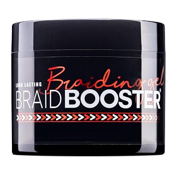 Style Factor Braid Booster Braiding Gel Strong Hold & Conditioning Shine Hair Gel with Seaweed Extract for Braids, Twists and Locs 7.25 oz Red