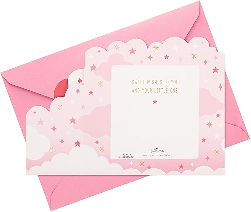 Miniatura 6 de Hallmark Paper Wonder - Tarjeta desplegable para bebé niña (globos rosados) para baby shower, padres primerizos, felicitaciones