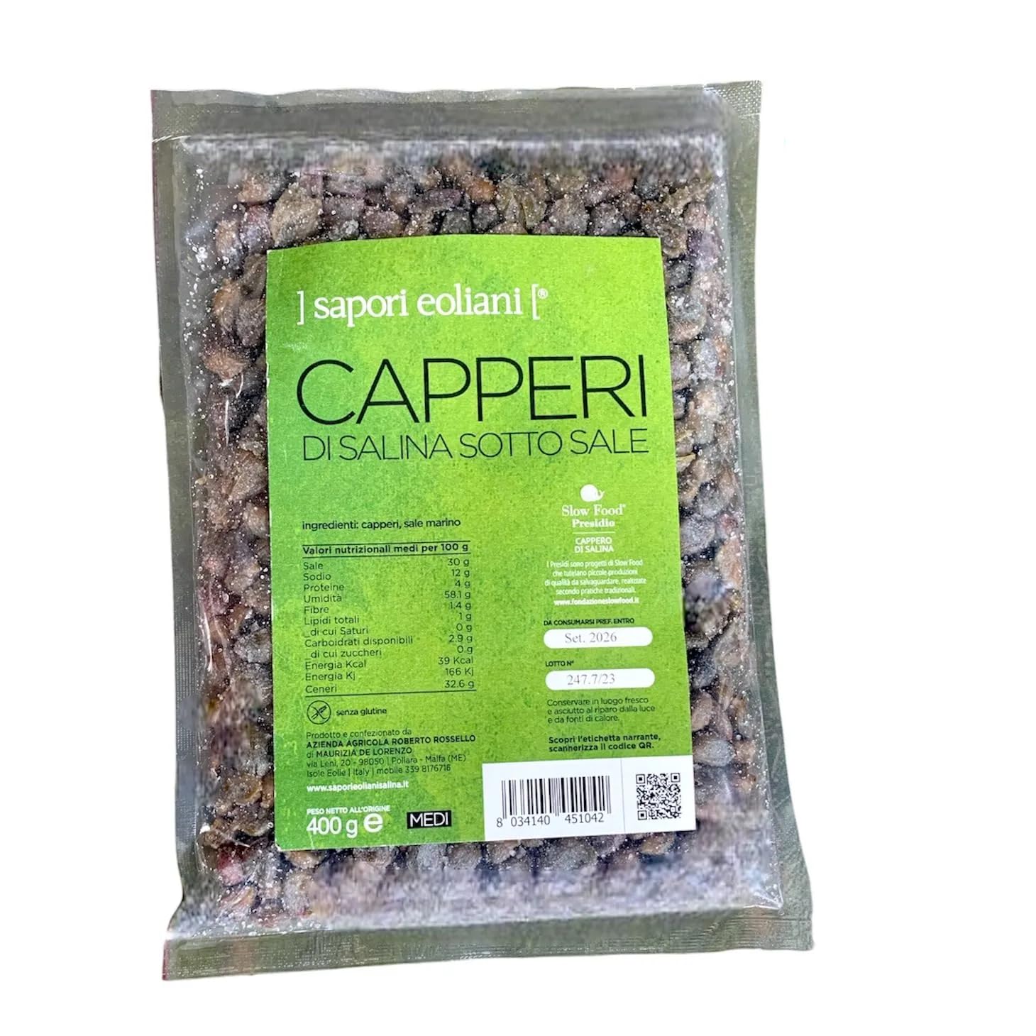 Alcaparras salinas bajo sal lenta 400g