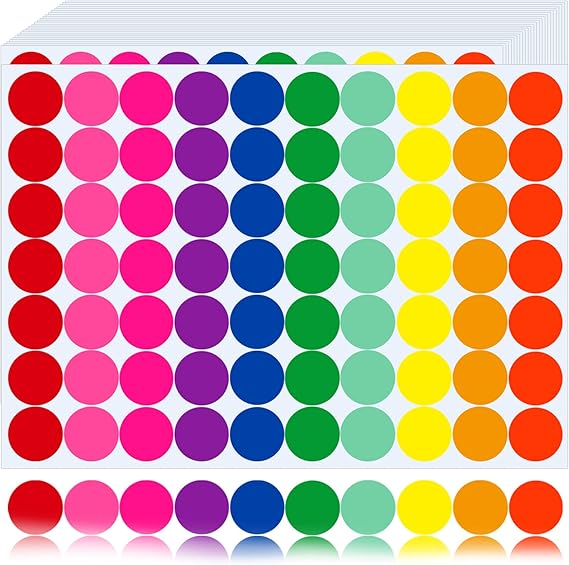 Colored Dot Stickers 1400 PCS Color Coding Labels Round Circle Stickers Labels