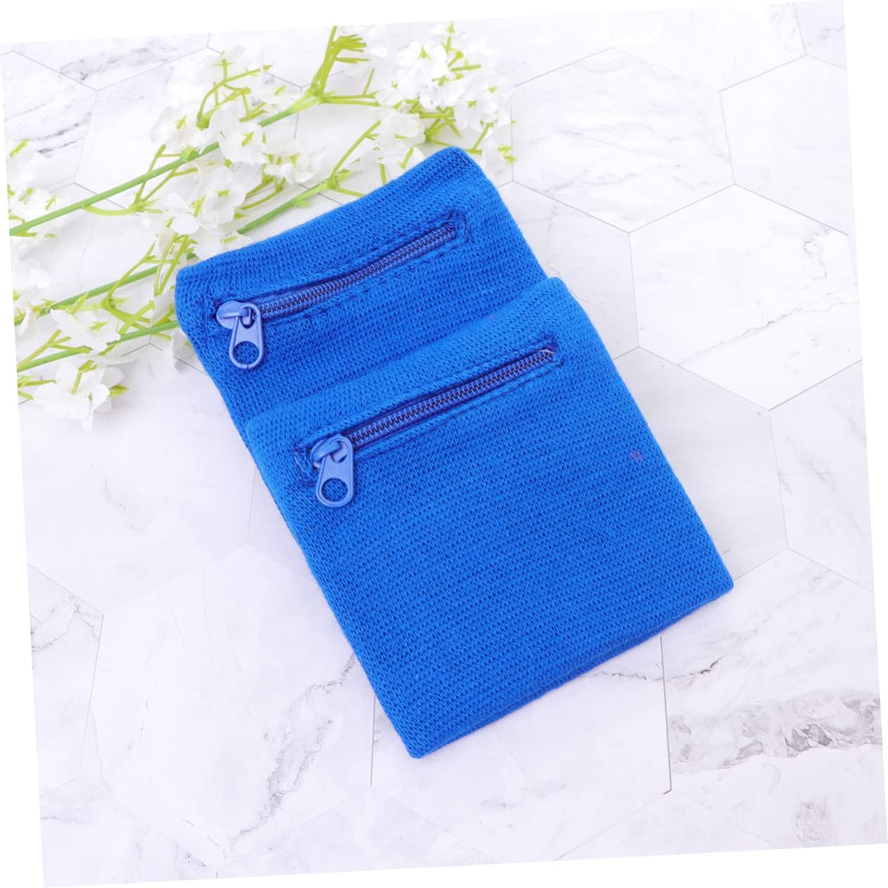 BESPORTBLE 20pcs Lightweight Sports Wristband Zipper Sweatband Key Pocket Women Men Fit