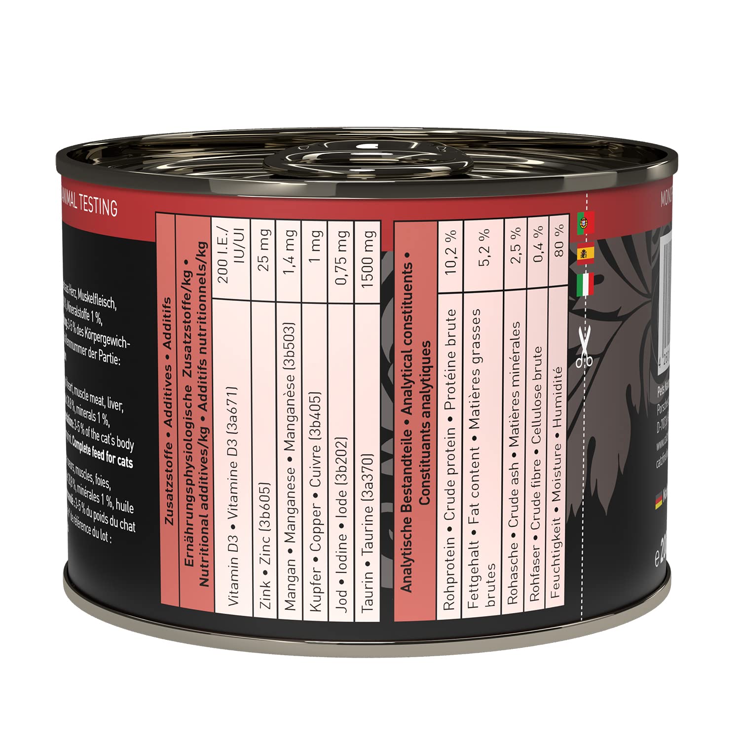 catz finefood Purrrr Monoprotein karma dla kotów mokra, nr 103, dla kotów wrażliwych na odżywianie, 70% zawartości mięsa, puszka 6 x 200 g
