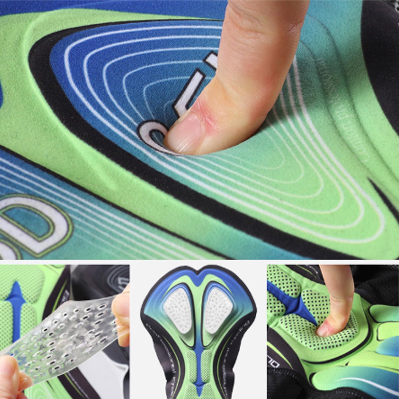 Pantaloncini da Ciclismo Larghi Uomo con Imbottitura Silicone 5D, Intimo Bici Rete Traspirante, Fodera MTB Antiscivolo per Mountain Bike Strada Spinning Moto