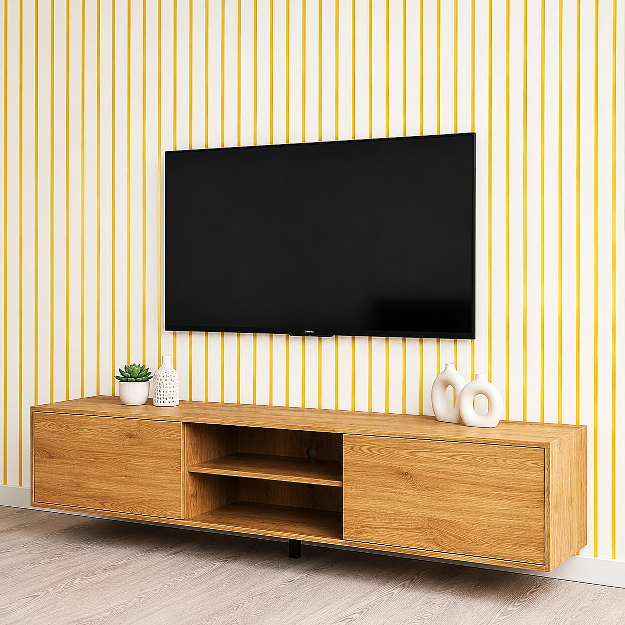 Nasmodo Fluted Foam Wall Panel 16 x 278 cm Yellow - Image 1