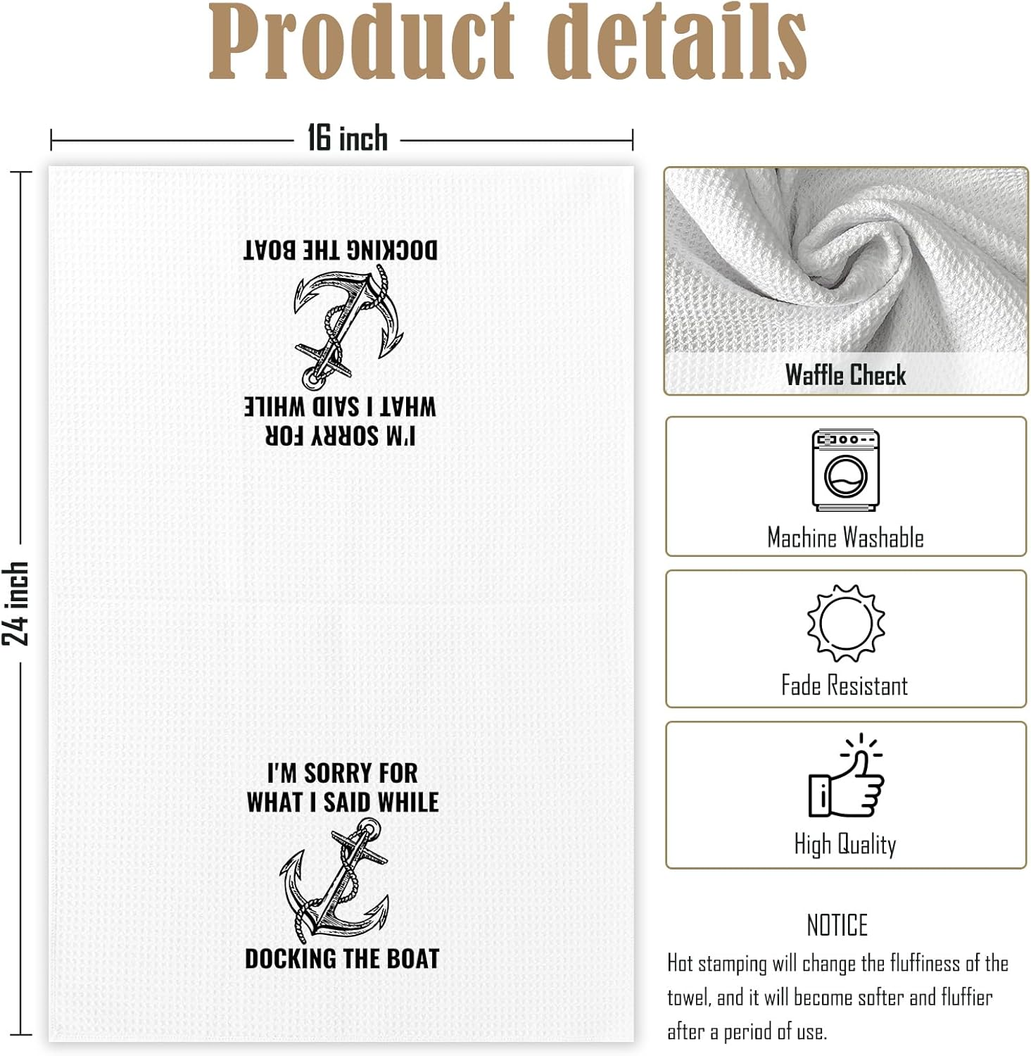 Boat Boating Gifts Kitchen Towel, Nautical Lake House Decor, Boater Sailing Hand Towel for Bathroom, Gifts for Boat Owners - Image 7