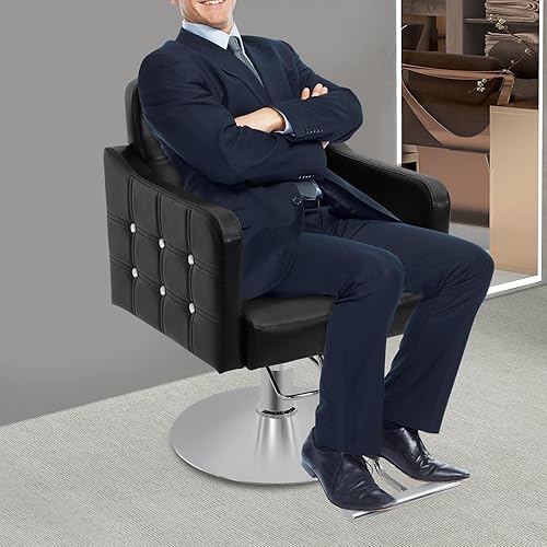 Miniatura 40 de Silla de peluquería para estilista, silla de peluquería para el hogar, altura ajustable y giratoria de 360°, sillas de salón de belleza, spa,