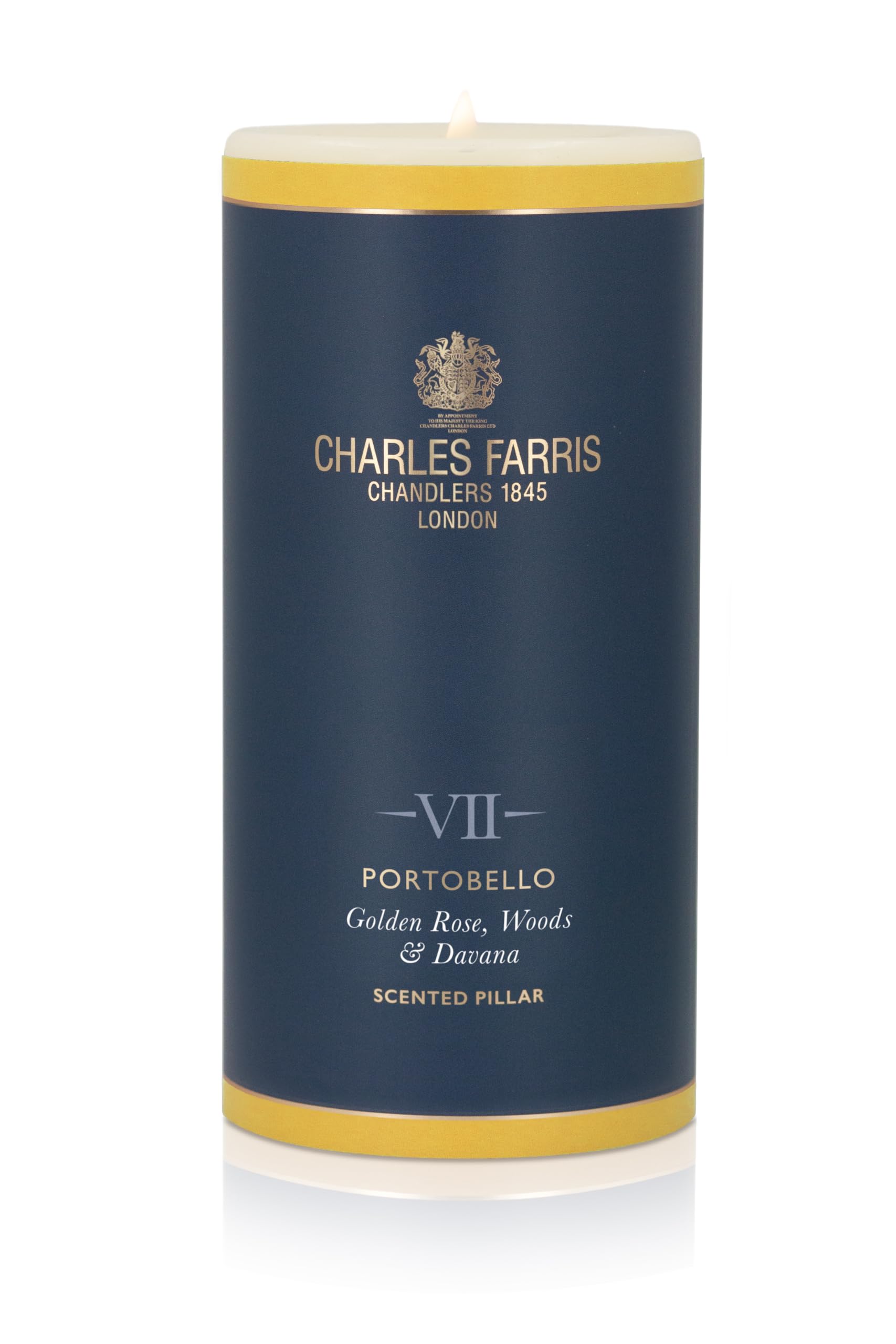 Charles Farris Pink Portobello Luxury Scented Pillar Candles - 75+ Hours Burn Time (Pomegranate & Rose)
