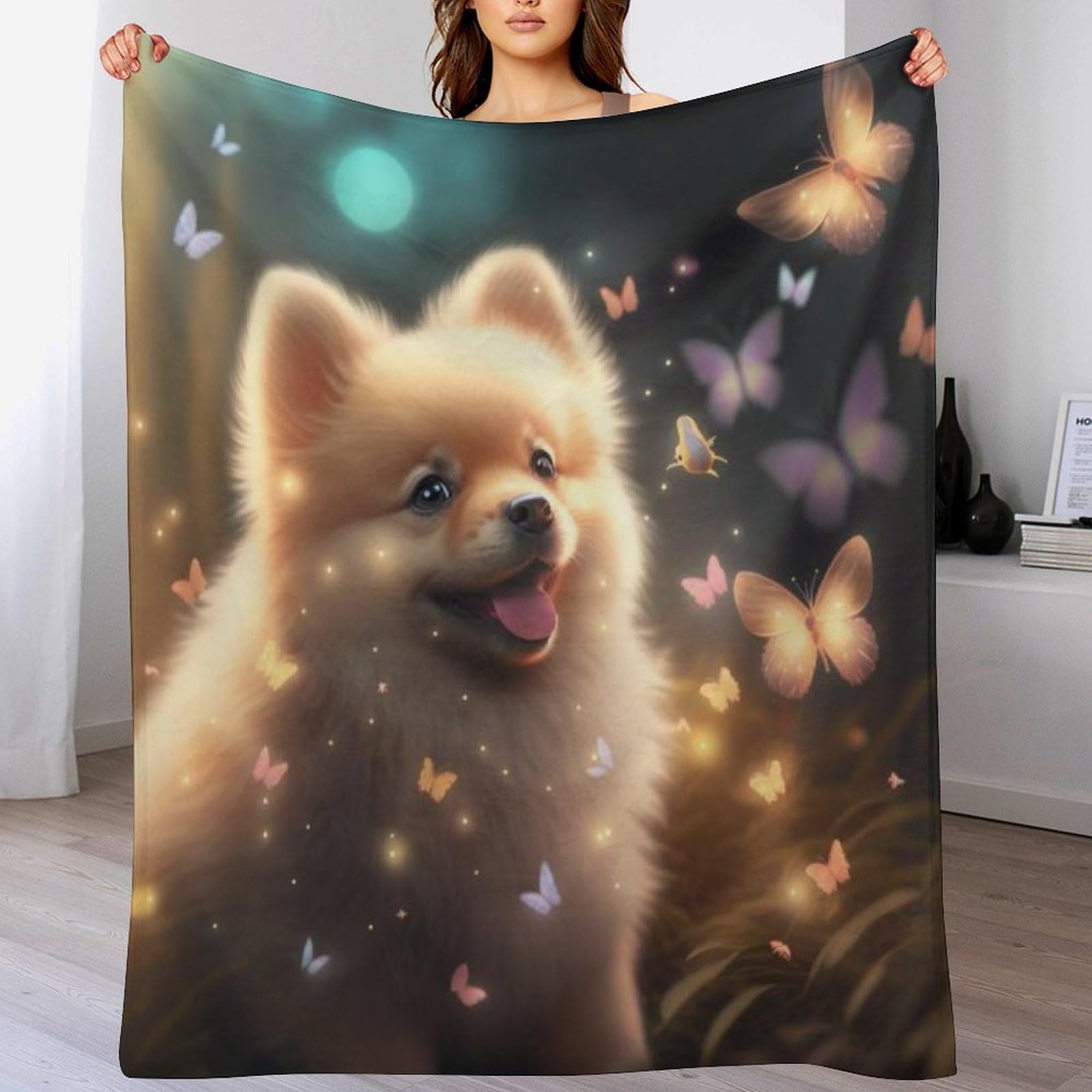 Manta de forro polar para perro suave y cálida colcha gris lavable para sofás de 130 x 150 cm