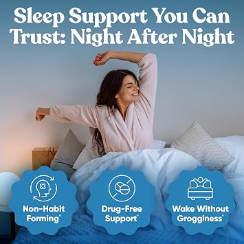 Serenity Sleep Aid for Adults, Potent Sleep Support, 60 Veg Capsules | Promotes restful sleep & relaxation with Melatonin, Magnesium & Valerian Root, non-habit forming