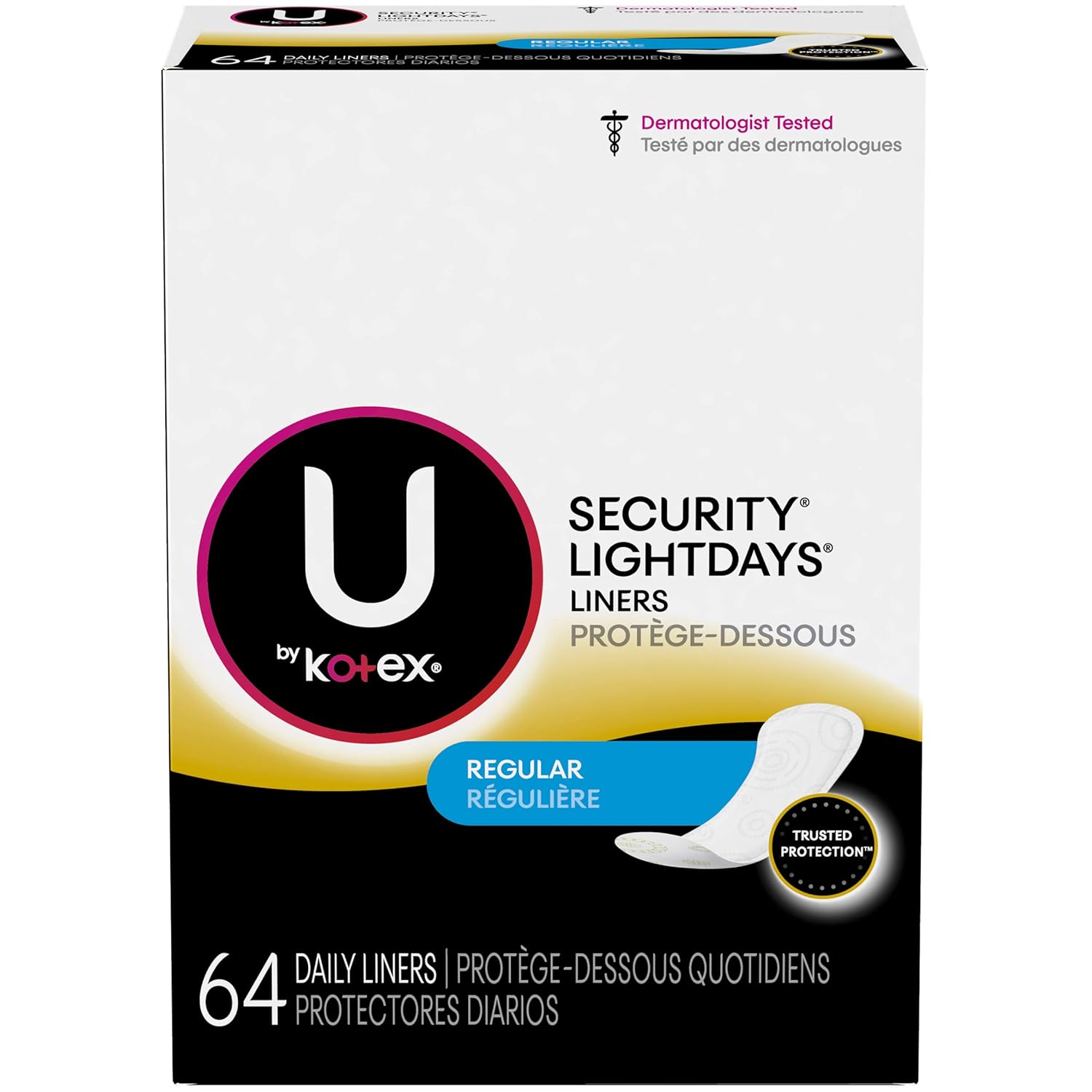 Buy Kotex Lightdays Liners Regular, 64 ea ( Pack of 8) Online at Low