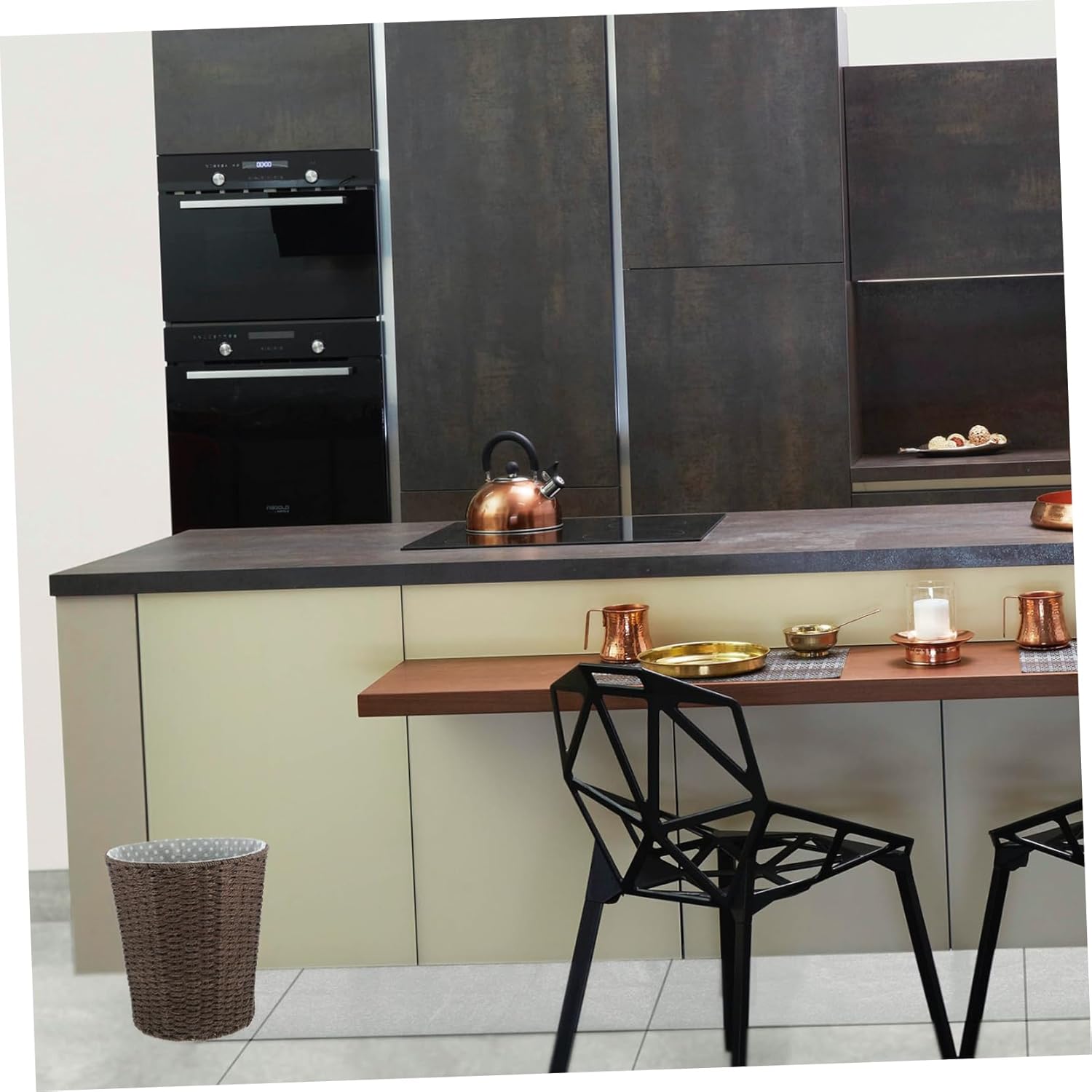 Creative Large Capacity Woven Rope Laundry Basket with Fabric Liner Multipurpose Rustic Storage Bin for Dirty Clothes Trash and Household Organization Lightweight Home Decor